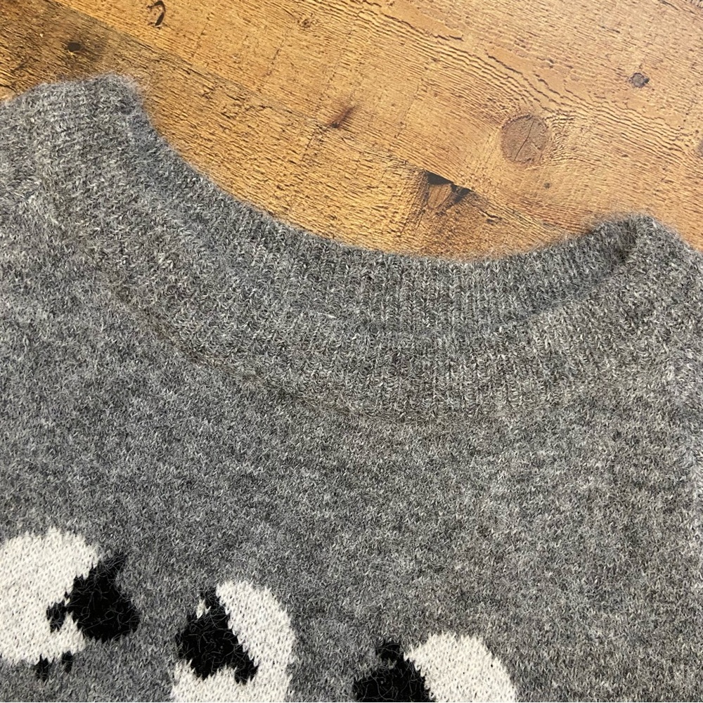 Warm Cozy Gray Sheep Sweater, 10% Wool, Oversized… - image 5